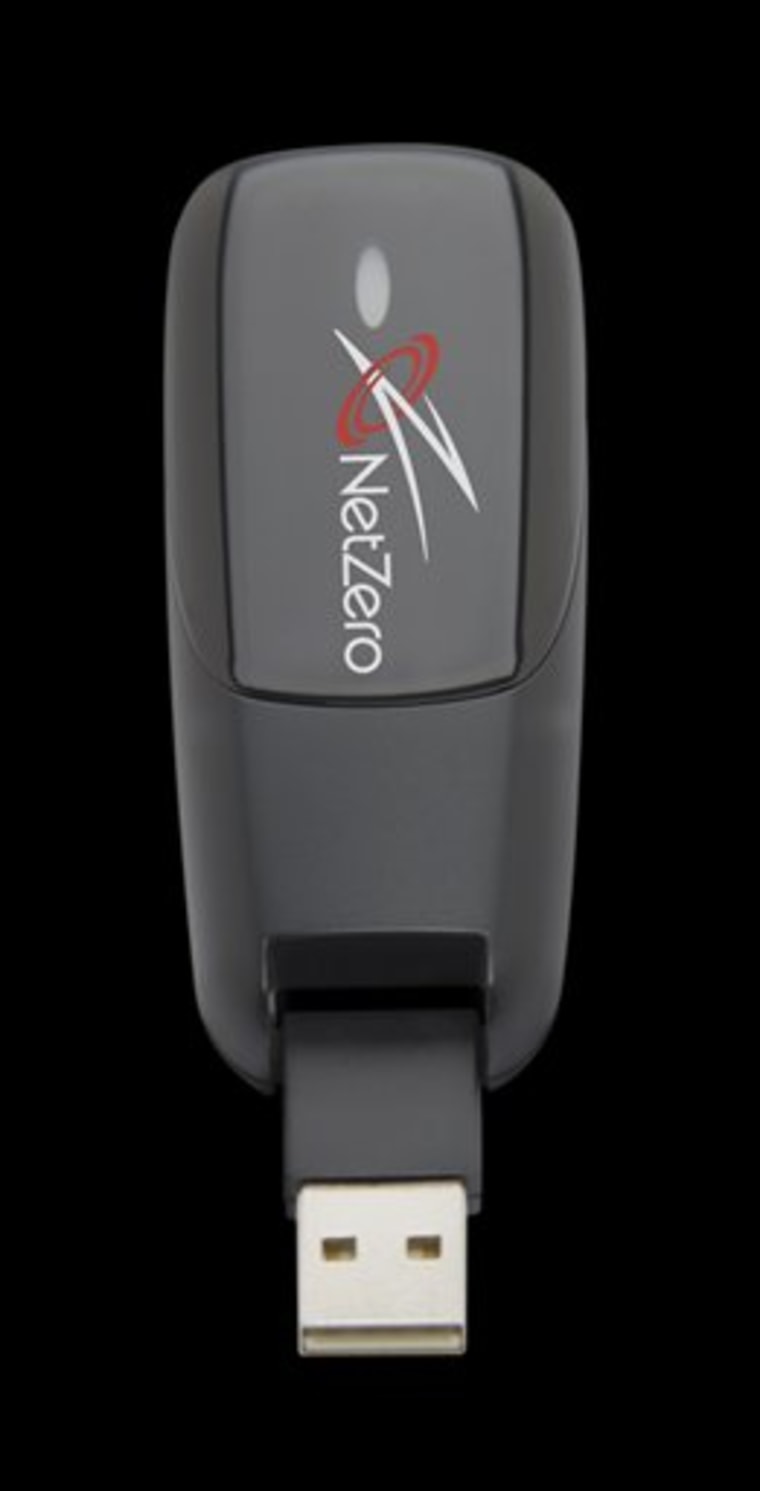 This product photo provided by United Online Inc., shows the NetZero 4G Stick. The NetZero 4G Stick supports one a single laptop or netbook through via USB. (AP Photo/United Online Inc.)